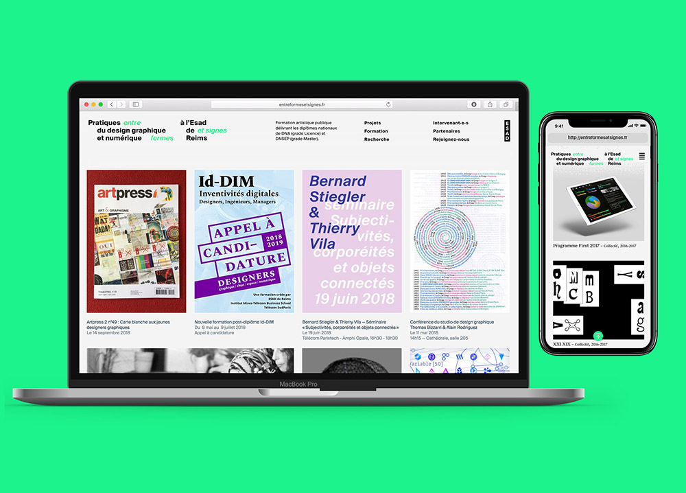entreformesetsignes.fr - site web - design : Olaf Avenati & Laurent Meszaros - Esad de Reims